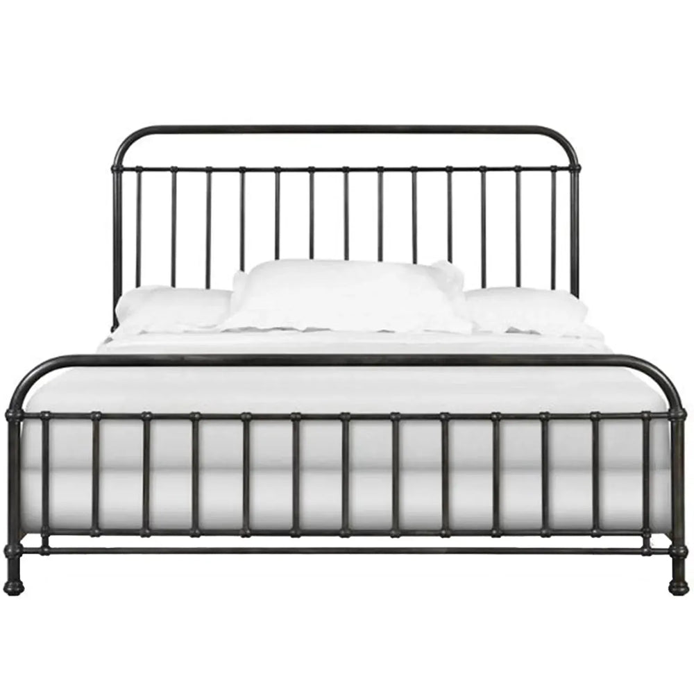 Industrial steel bed slimmetal in white background.