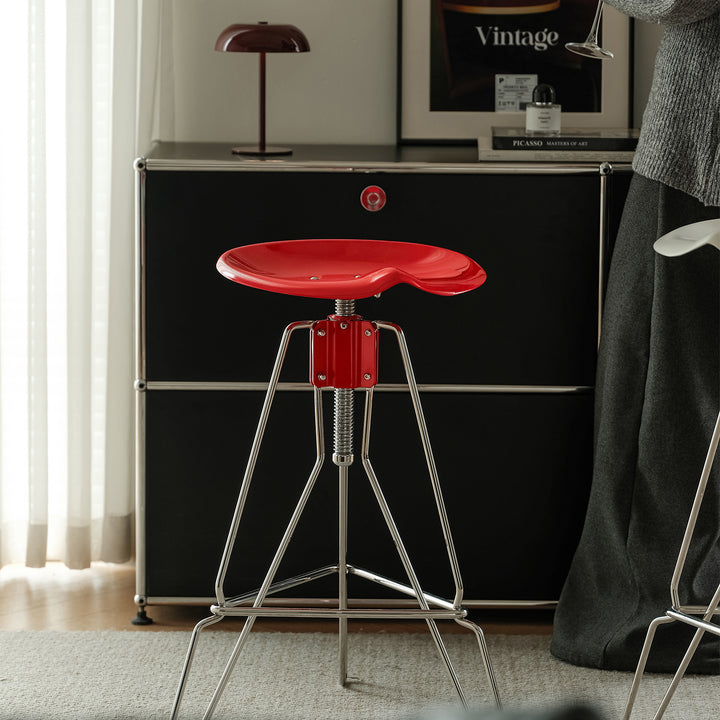 Industrial steel height adjustable bar chair spool primary product view.