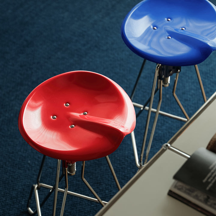 Industrial steel height adjustable bar chair spool color swatches.