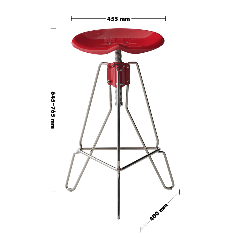 Bauhaus Steel Height Adjustable Bar Chair SPOOL Size Chart