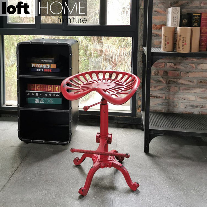 Industrial steel height adjustable stool dewy primary product view.