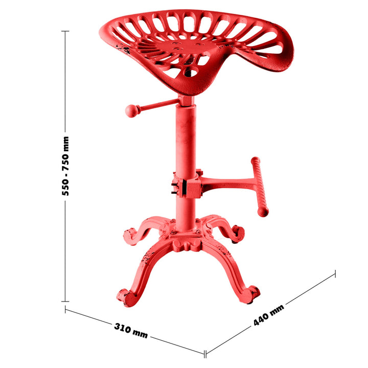 Industrial steel height adjustable stool dewy size charts.