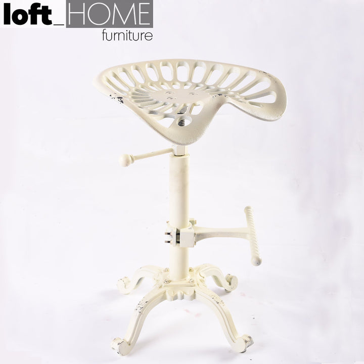 Industrial steel height adjustable stool dewy layered structure.