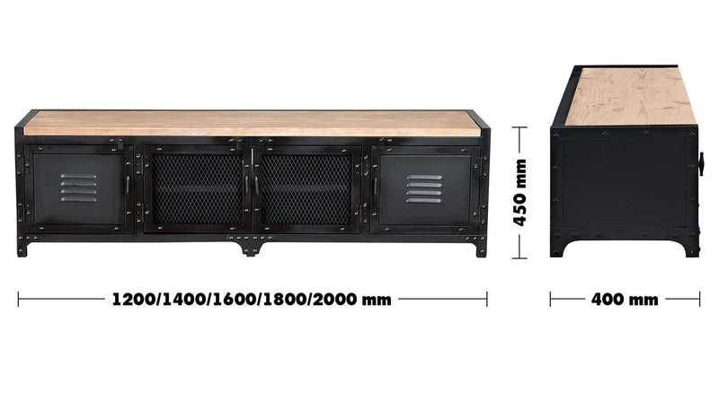 Industrial steel tv console mysteel size charts.