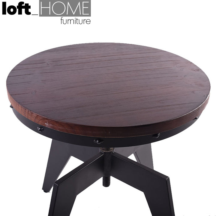 Industrial wood coffee table height adjustable color swatches.
