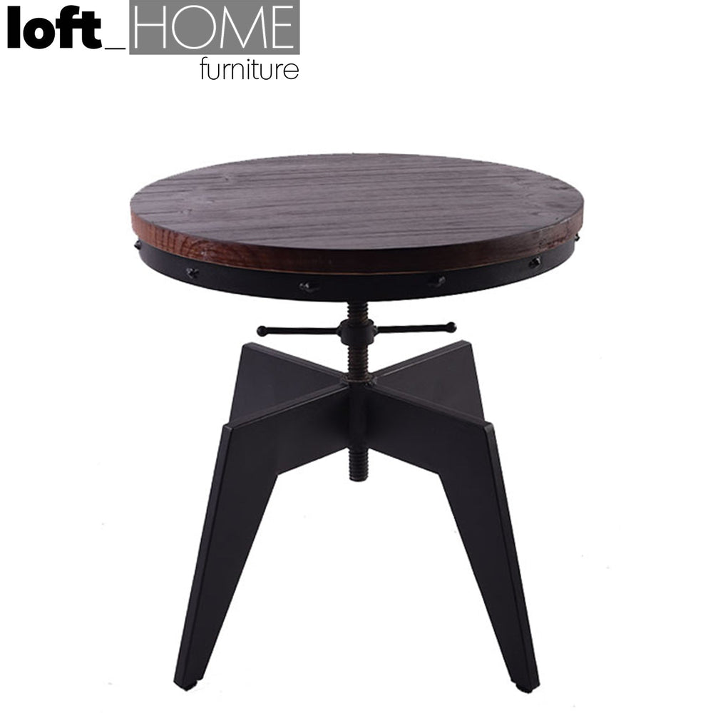 Industrial wood coffee table height adjustable primary product view.