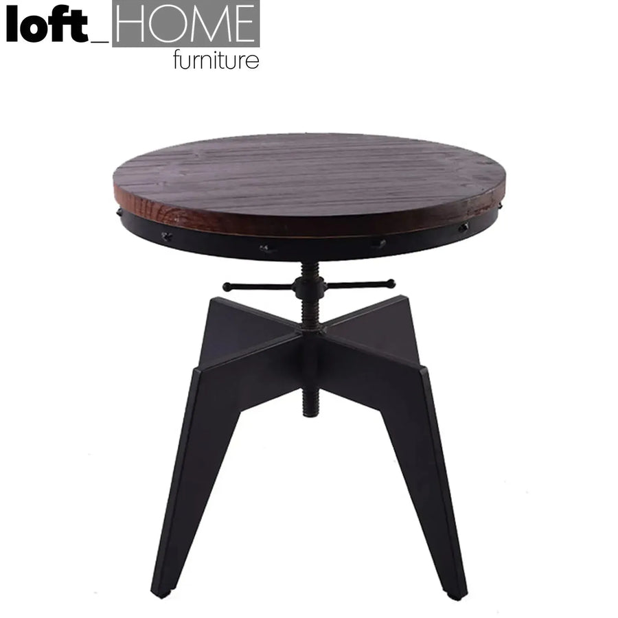 Industrial wood coffee table height adjustable primary product view.