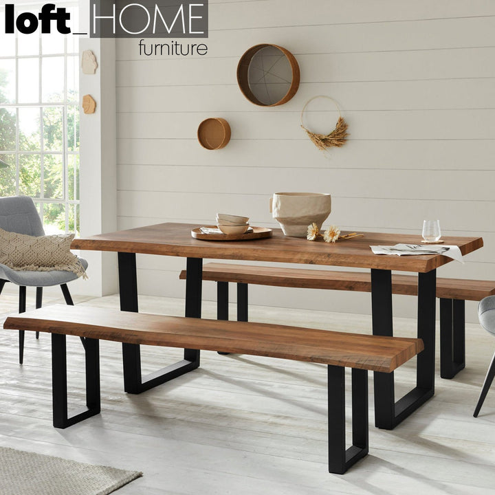 Industrial Wood Dining Table LIVE EDGE