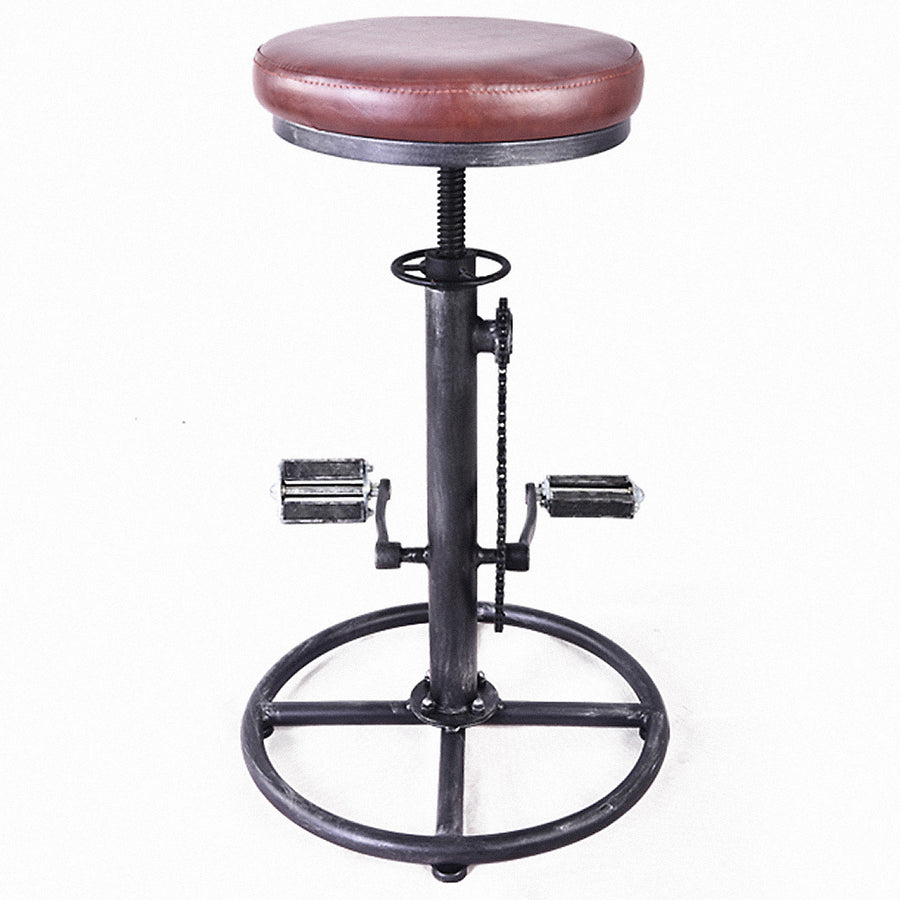 Industrial Leather Height Adjustable Bar Stool BICYCLE