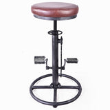 Industrial Leather Height Adjustable Bar Stool BICYCLE