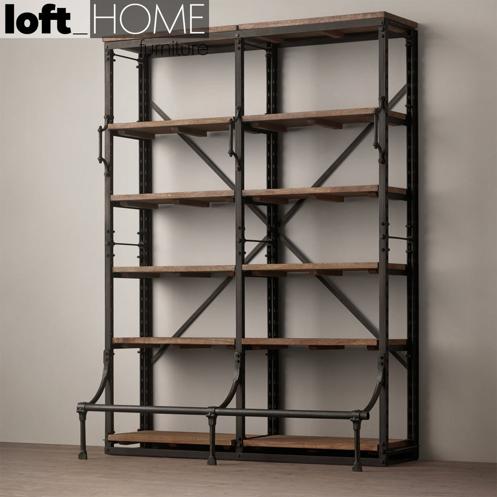 Industrial wood shelf bookshelf climber primary product view.