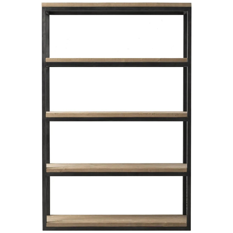 Industrial wood display shelf mysteel s in white background.