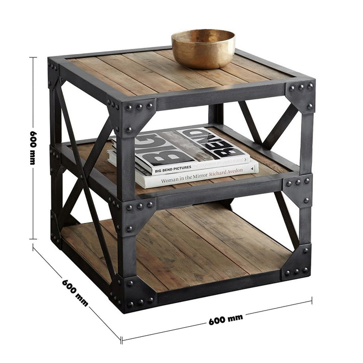 Industrial Wood Side Table SEBASTIAN