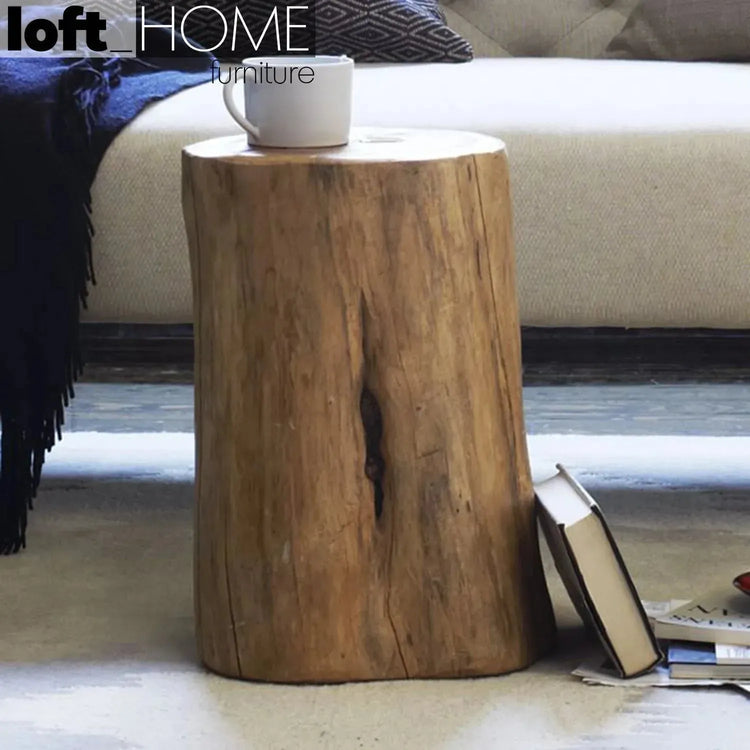 Rustic Wood Side Table STUMP Good to Know Preview-1