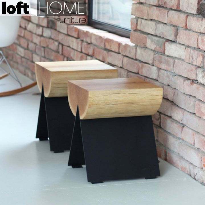 Industrial Wood Stool TIMBER