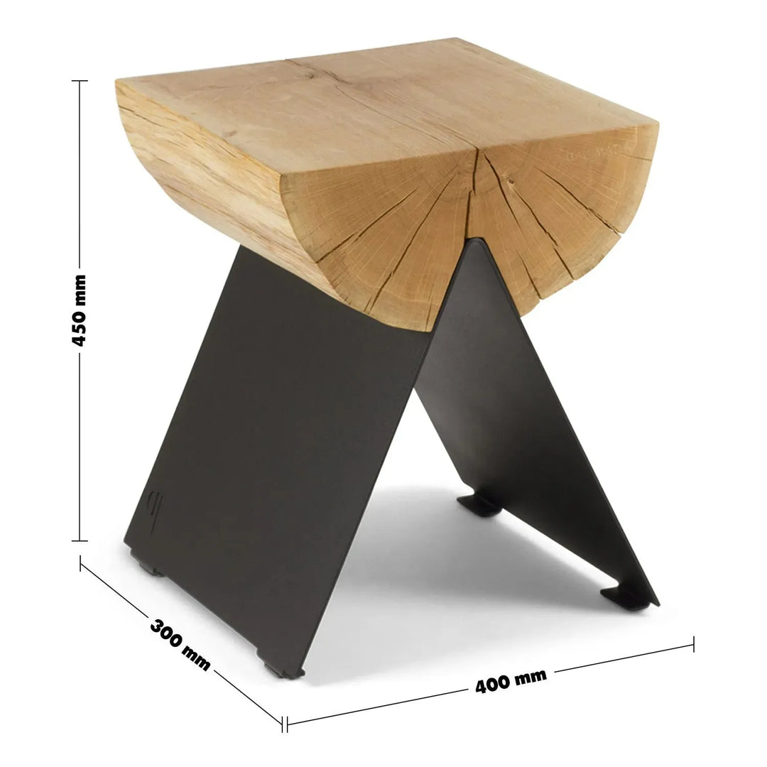 Industrial wood stool timber size charts.