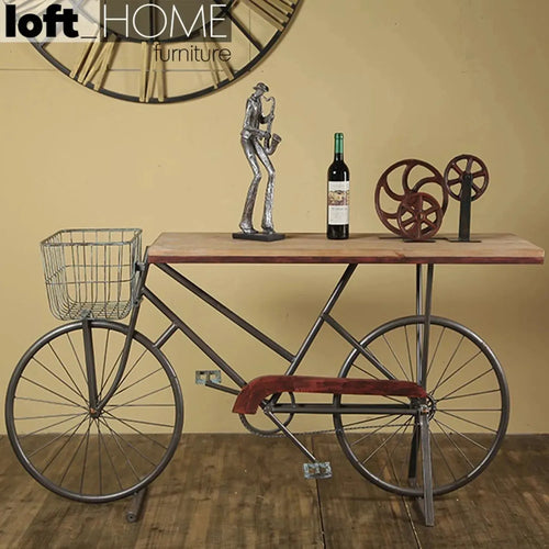Industrial Wood Study Table BICYCLE Good to Know Preview-1