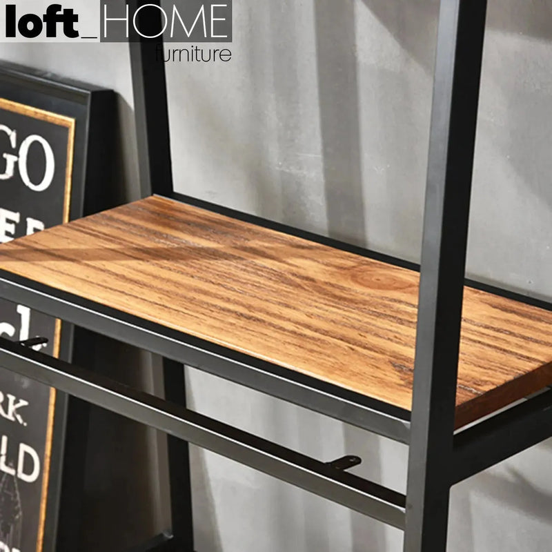 Industrial wood study table with shelf set mysteel with context.