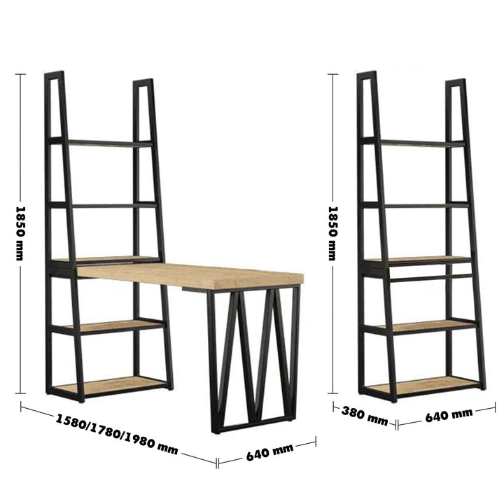 Industrial wood study table with shelf set mysteel size charts.