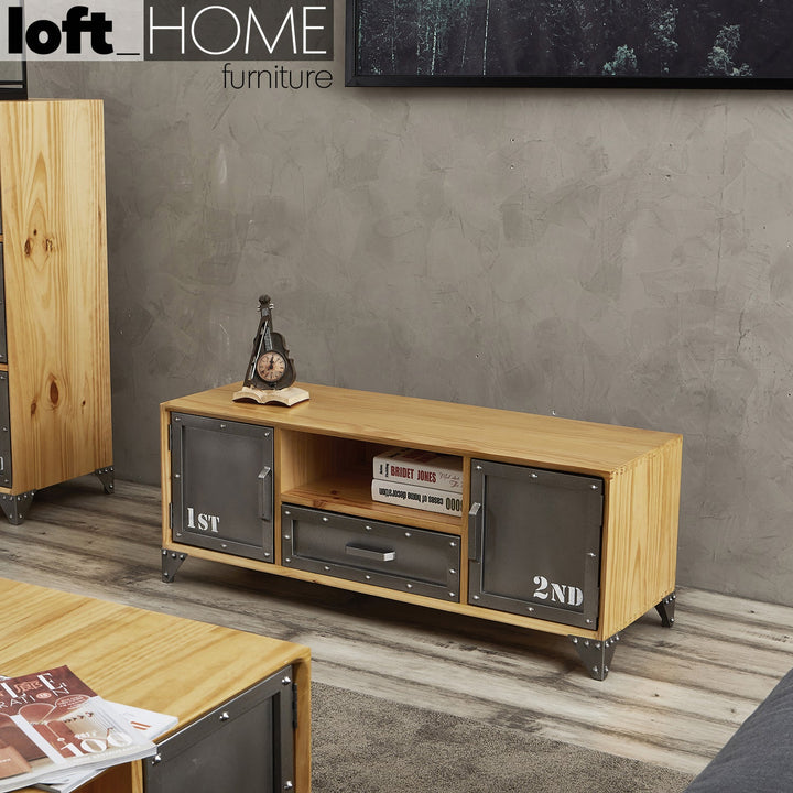 Industrial Wood TV Console LOFTSTEEL