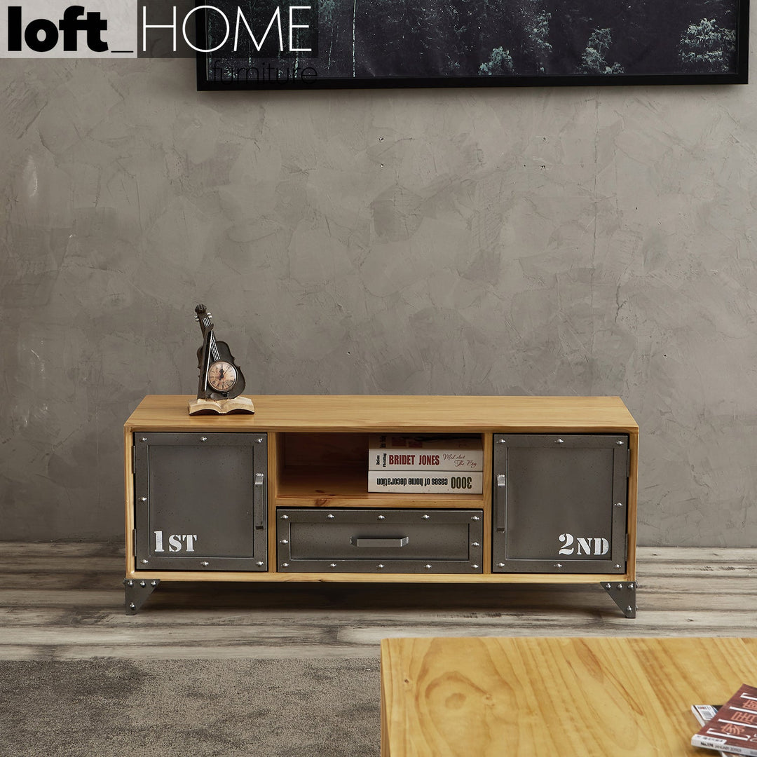 Industrial wood tv console loftsteel environmental situation.