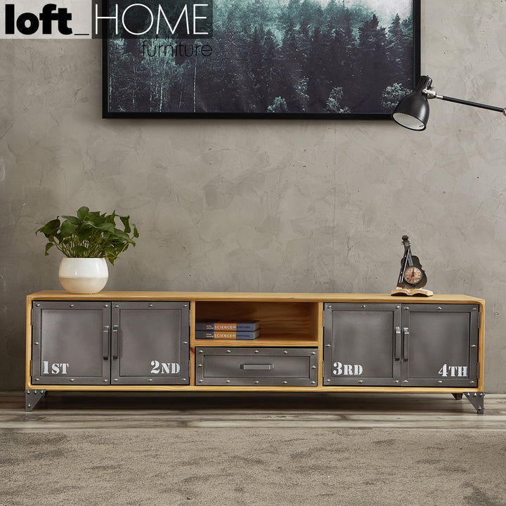 Industrial Wood TV Console LOFTSTEEL