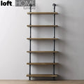 Industrial wood wall shelf pipe material variants.