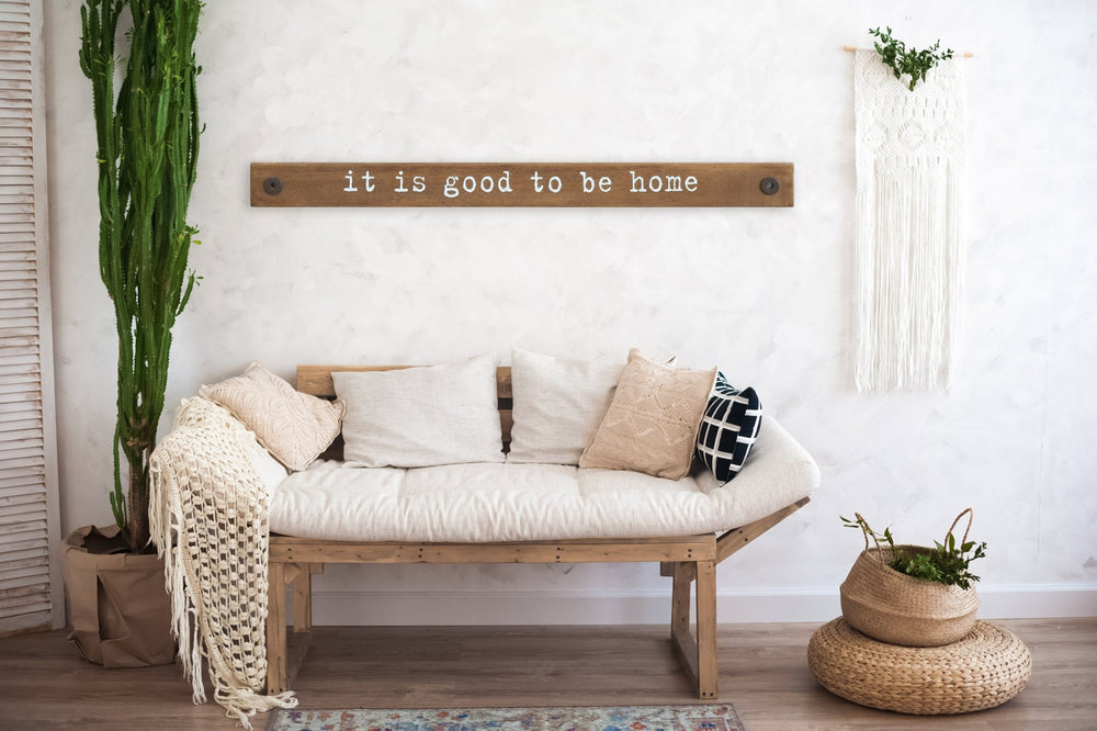 "it is good to be home" wood wall decor primary product view.