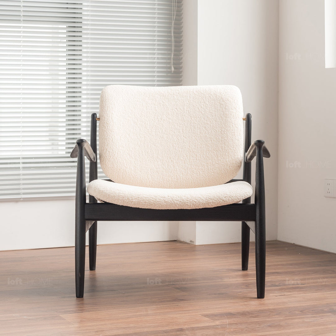 Japandi Boucle Fabric 1 Seater Sofa FRANCIA