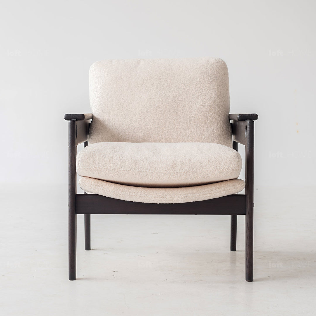 Japandi Boucle Fabric 1 Seater Sofa MVIEW