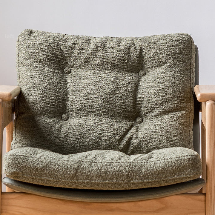Japandi boucle fabric 1 seater sofa renata environmental situation.