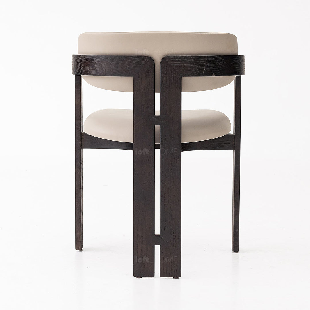 Japandi boucle fabric dining chair semi circle detail 6.