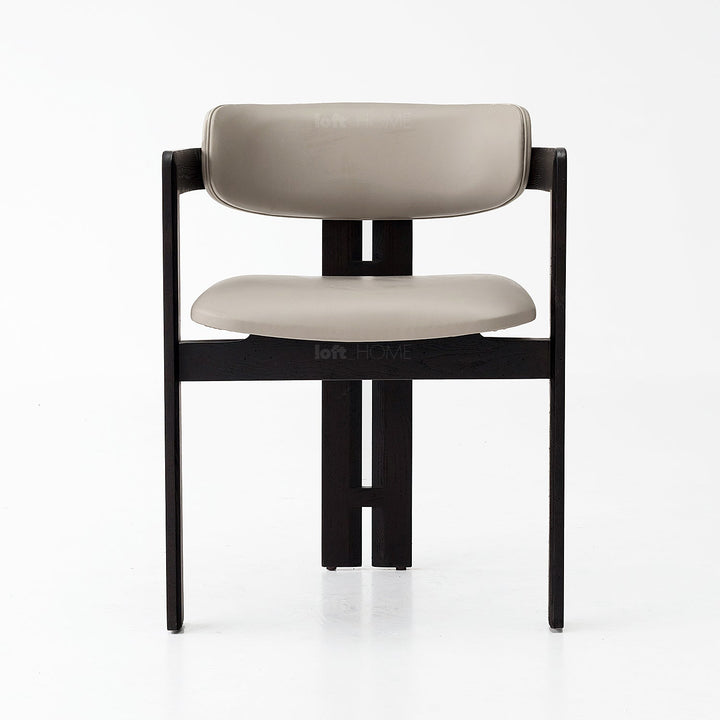 Japandi boucle fabric dining chair semi circle detail 5.