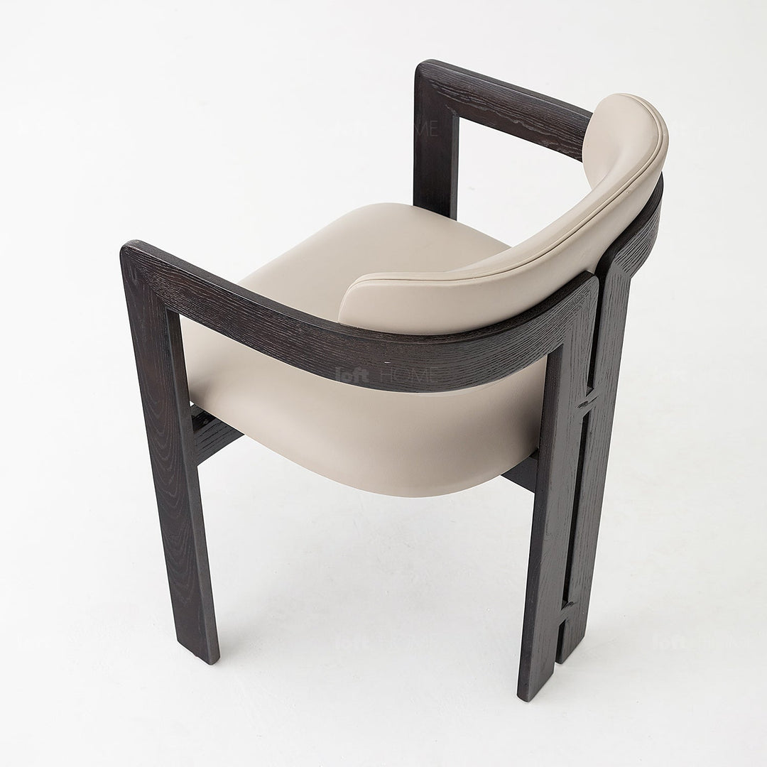 Japandi boucle fabric dining chair semi circle detail 7.