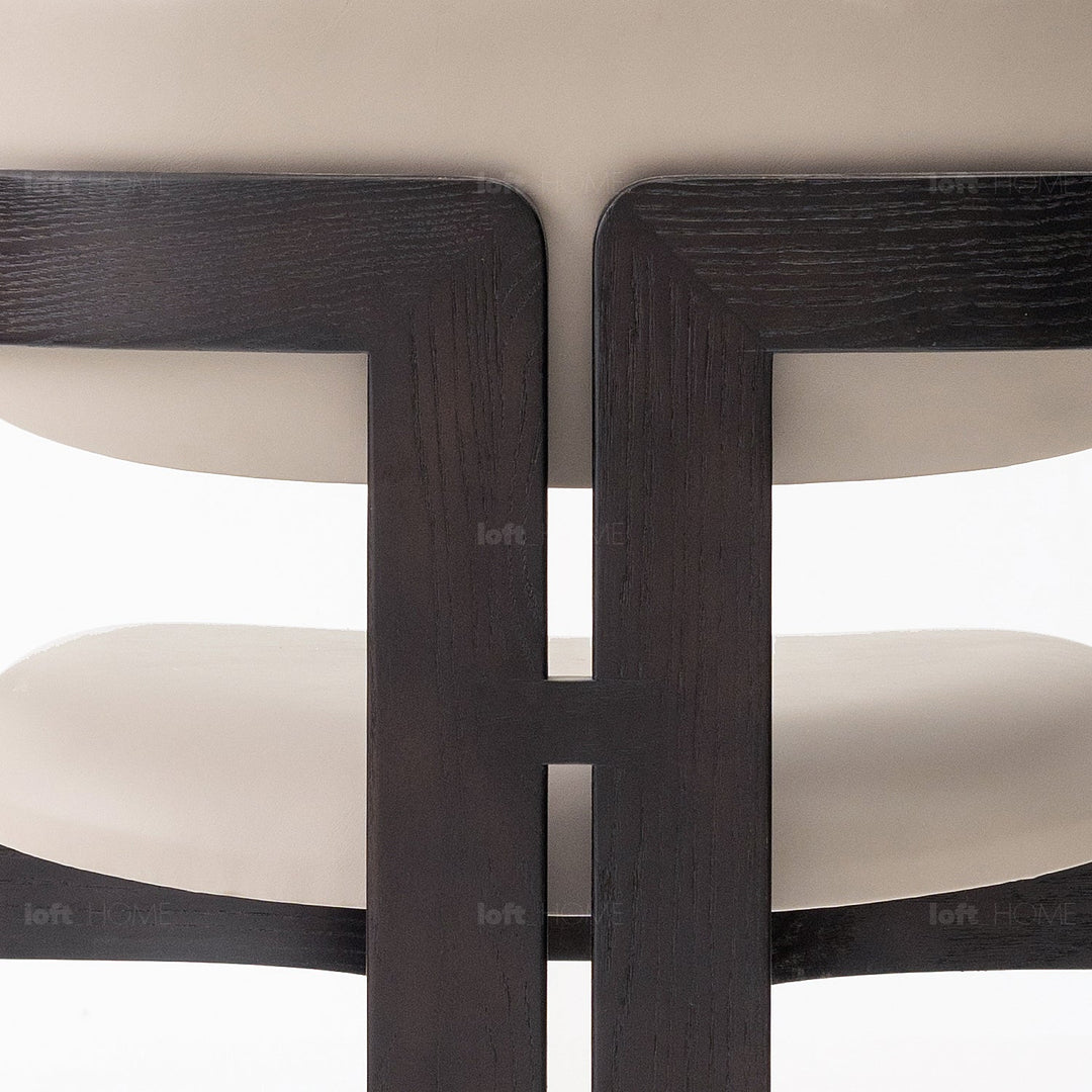 Japandi boucle fabric dining chair semi circle detail 9.