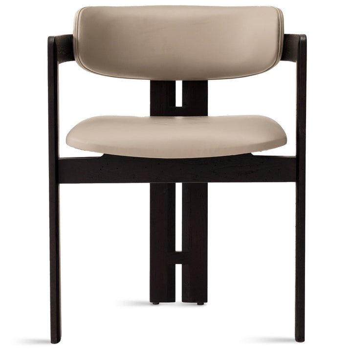 Japandi boucle fabric dining chair semi circle detail 2.