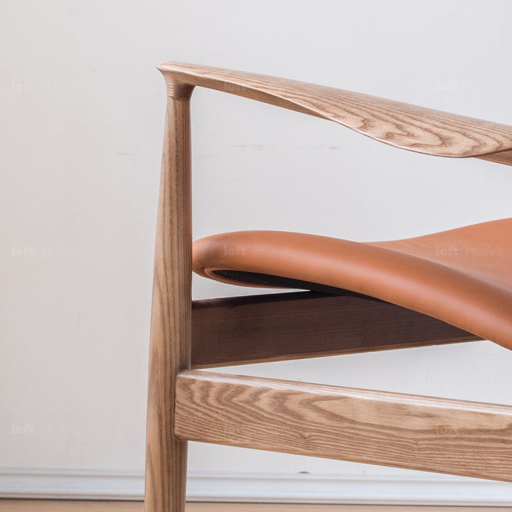 Japandi leather 1 seater sofa france conceptual design.