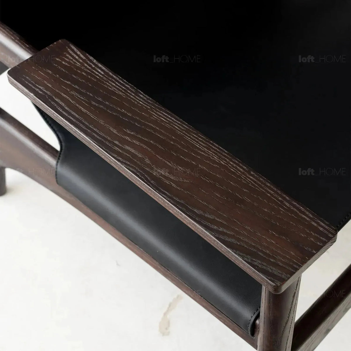 Japandi leather 1 seater sofa kerry with context.
