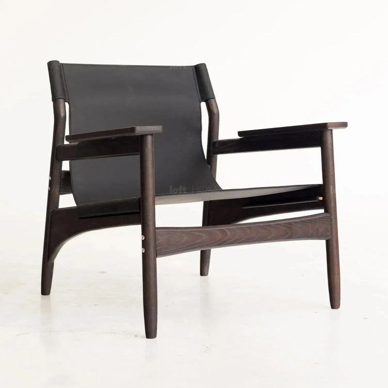 Japandi leather 1 seater sofa kerry material variants.