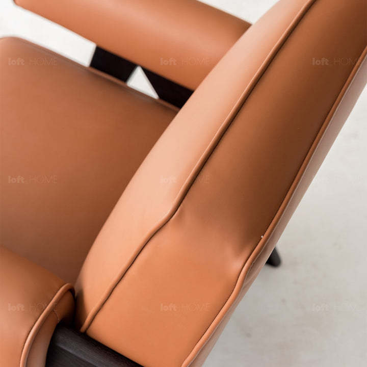Japandi leather 1 seater sofa padded environmental situation.