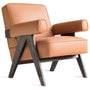 Japandi Leather 1 Seater Sofa PADDED