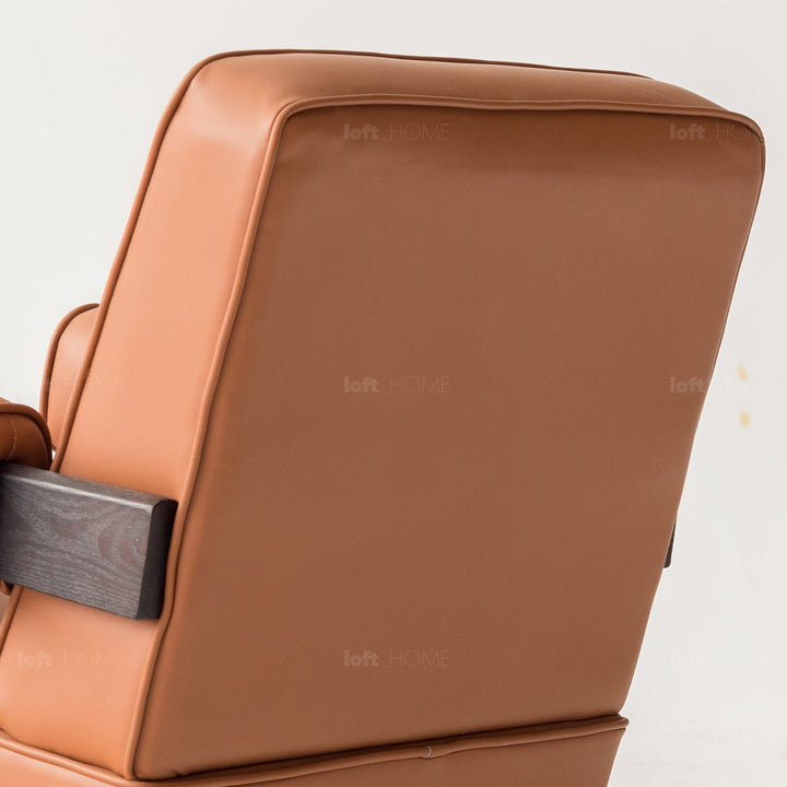Japandi leather 1 seater sofa padded conceptual design.