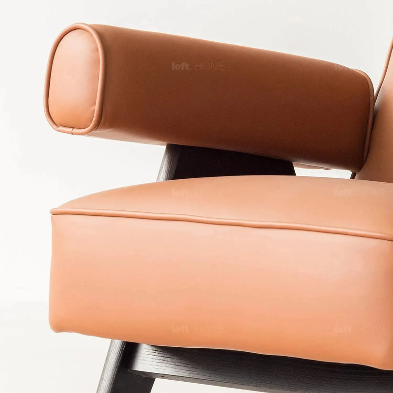 Japandi leather 1 seater sofa padded situational feels.