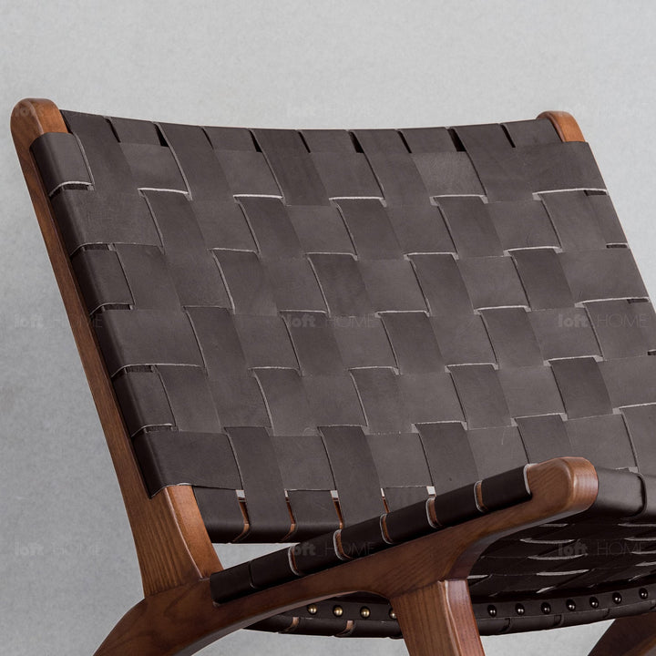 Japandi leather 1 seater sofa tanner detail 2.
