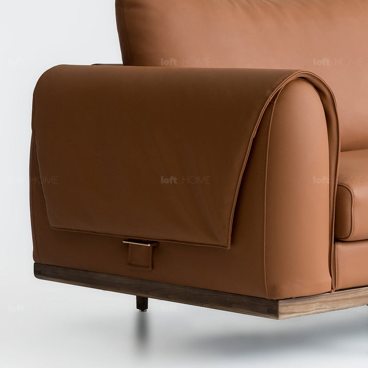 Japandi leather 3 seater sofa journey in details.