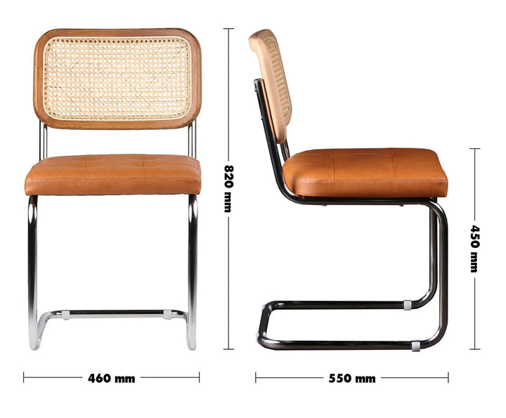 Japandi leather dining chair cesca size charts.