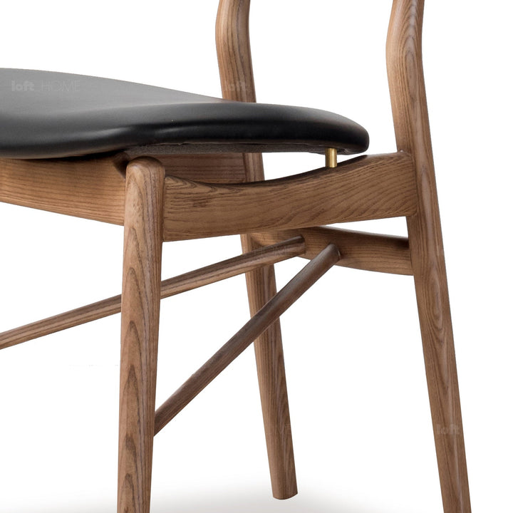 Japandi leather dining chair finn detail 4.