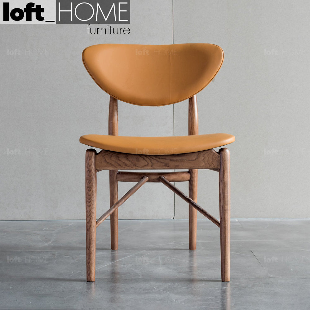 Japandi leather dining chair finn primary product view.