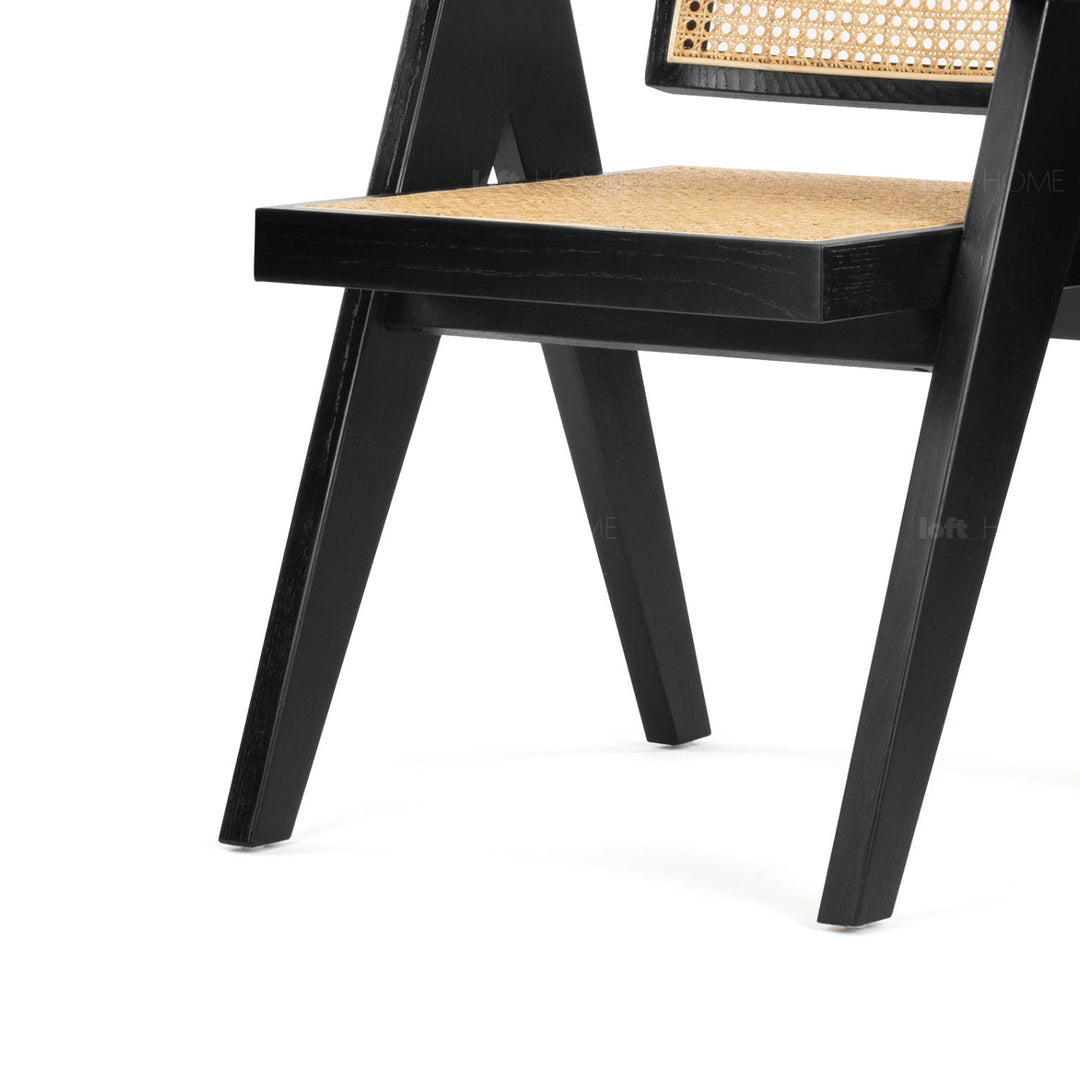 Japandi rattan armrest dining chair jeanneret detail 26.