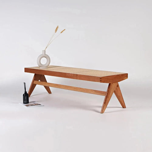 Scandinavian Rattan Dining Bench JEANNERET Good to Know Preview-1